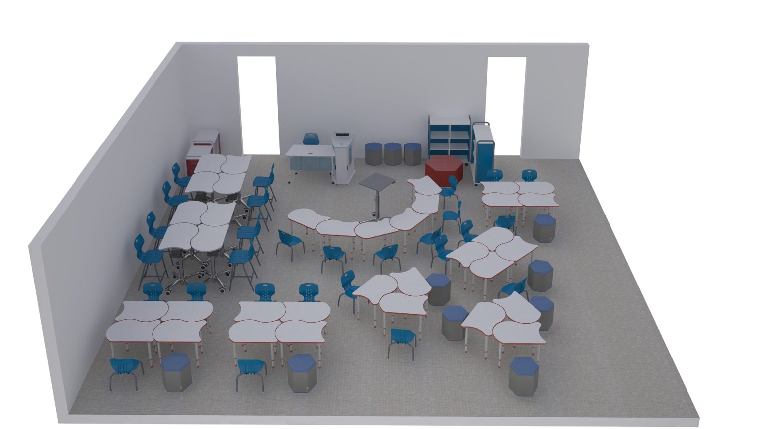 Rendering Request Flexible School Furniture Classroom, Makerspace