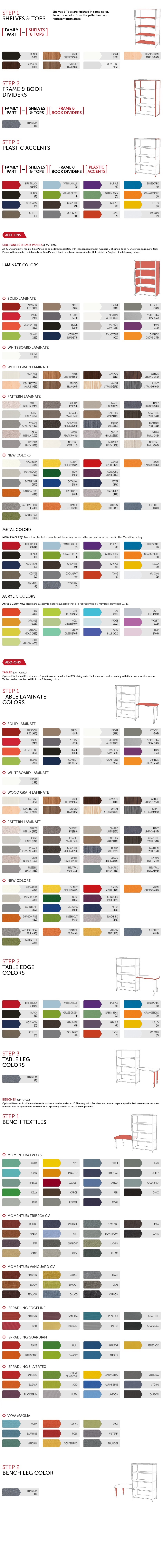 INFORMATION COMMONS SHELVING COLORS - PARAGON FURNITURE