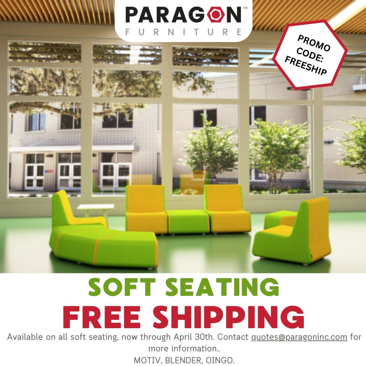 FREE SHIPPING ON SCHOOL SOFT SEATING - PARAGON FURNITURE